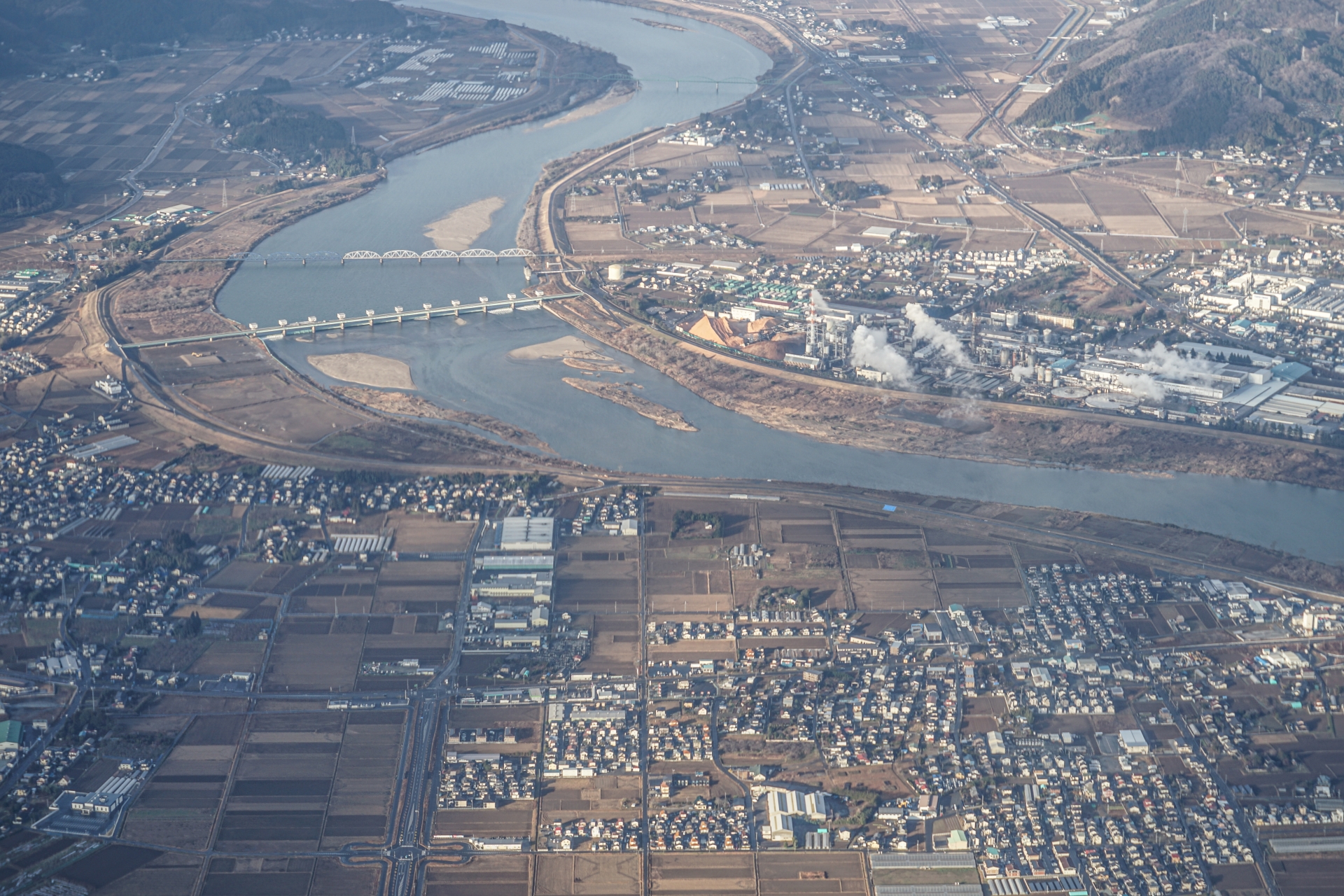 宮城県岩沼市の街並み（空撮）