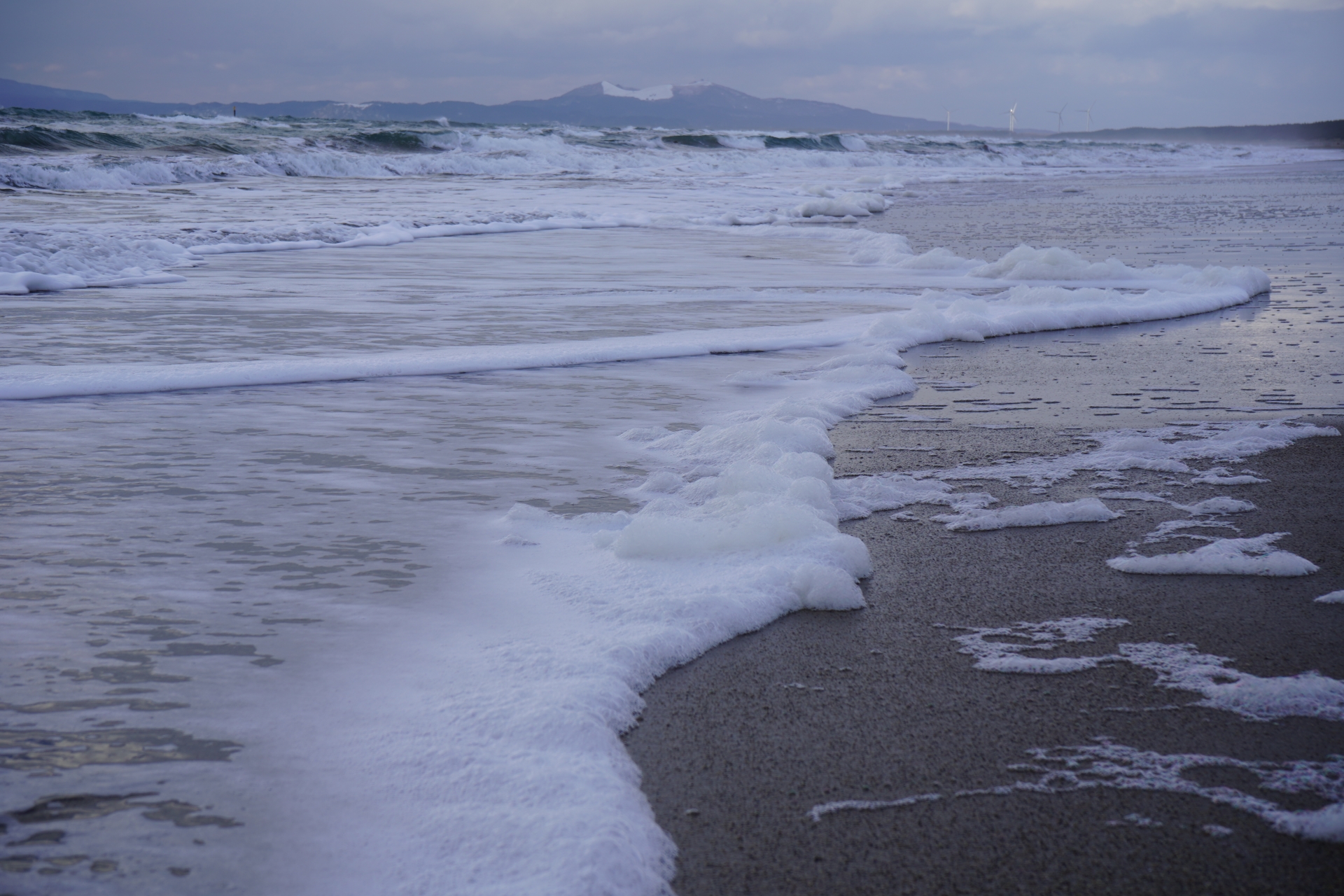 冬の潟上市井戸浜海水浴場